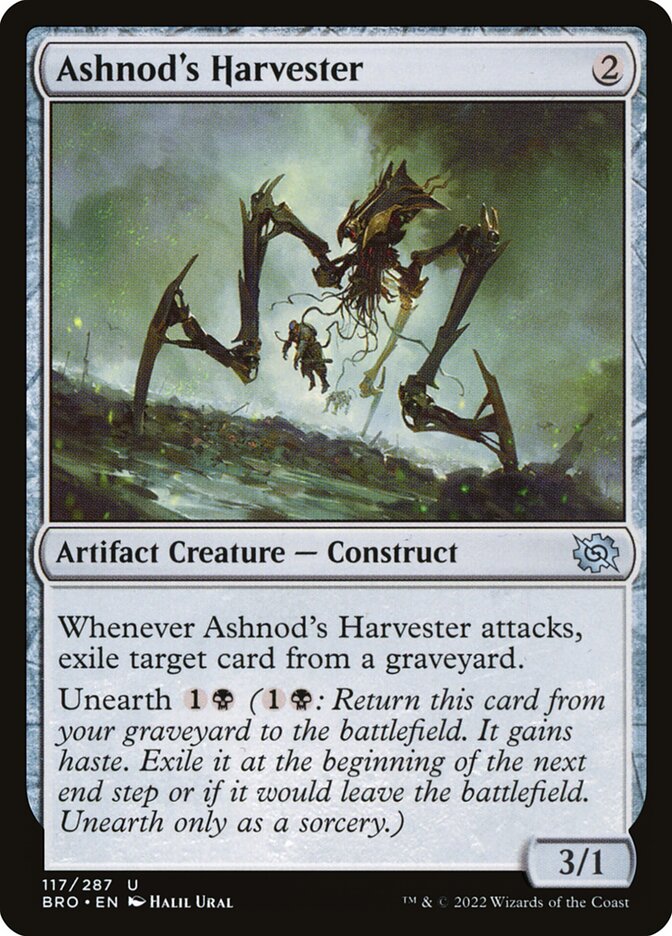 This Is An Image Of The Magic The Gathering Card Ashnod's Harvester From The Set The Brothers' War - Designed By Artist Halil Ural