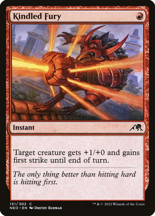 This Is An Image Of The Magic The Gathering Card Kindled Fury From The Set Foundations - Designed By Artist Wayne Reynolds