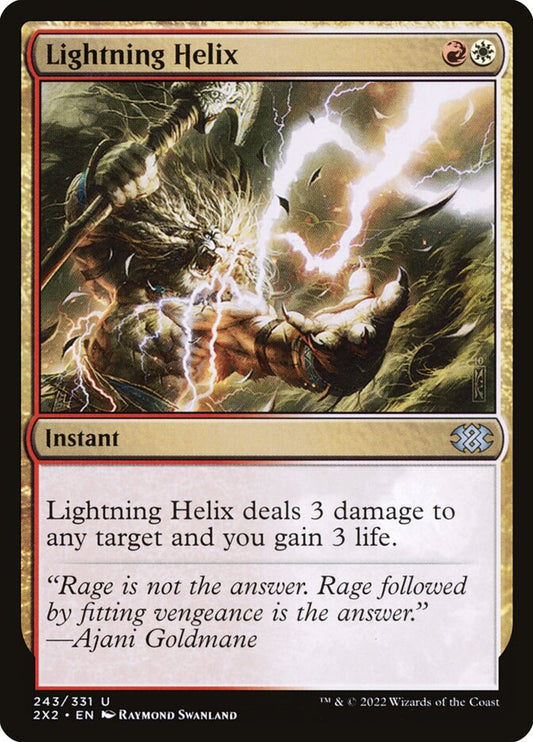 This Is An Image Of The Magic The Gathering Card Lightning Helix From The Set Murders at Karlov Manor - Designed By Artist Eli Minaya