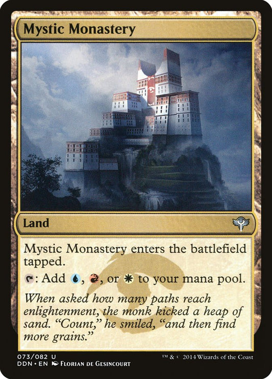 This Is An Image Of The Magic The Gathering Card Mystic Monastery From The Set Tarkir: Dragonstorm - Designed By Artist Leon Tukker
