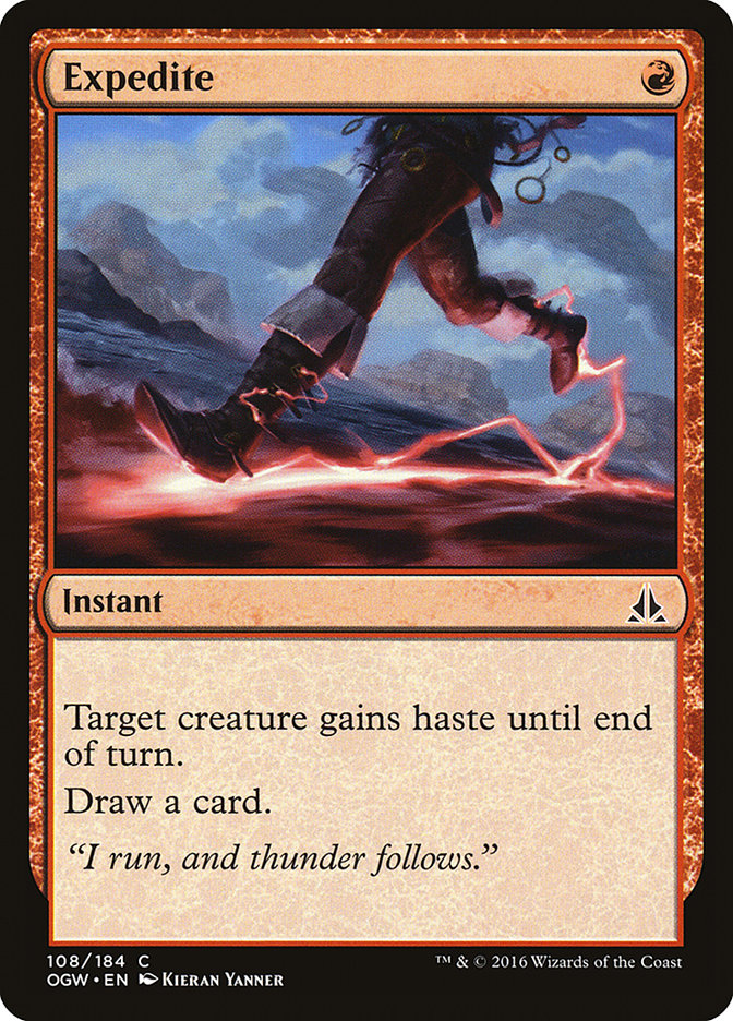This Is An Image Of The Magic The Gathering Card Expedite From The Set Commander Legends - Designed By Artist Kieran Yanner