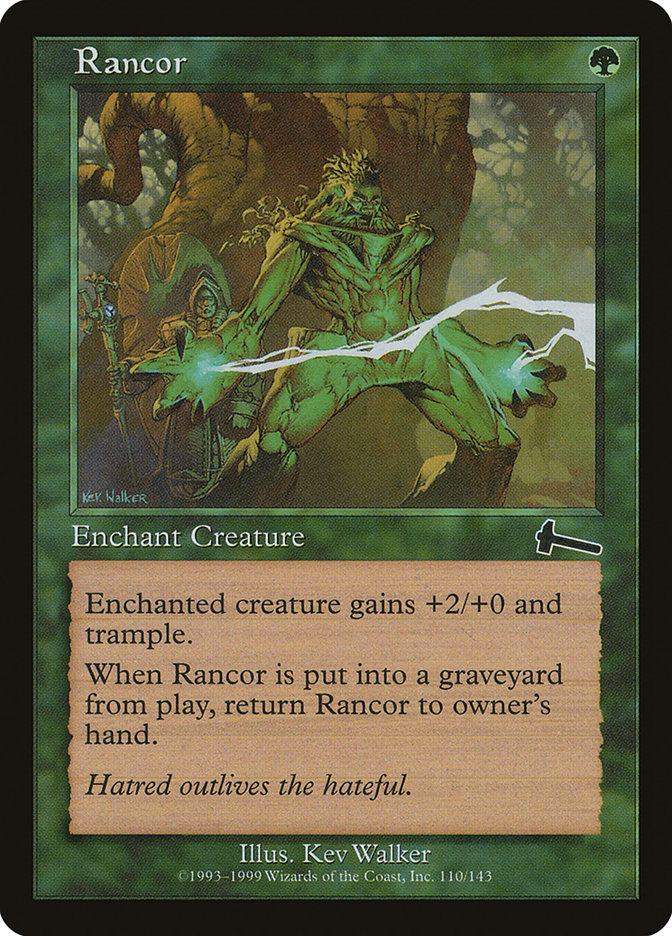 This Is An Image Of The Magic The Gathering Card Rancor From The Set Double Masters 2022 - Designed By Artist Kev Walker