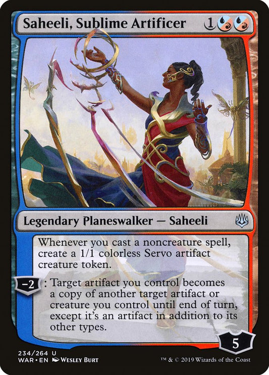 This Is An Image Of The Magic The Gathering Card Saheeli, Sublime Artificer From The Set Commander Masters - Designed By Artist Wesley Burt