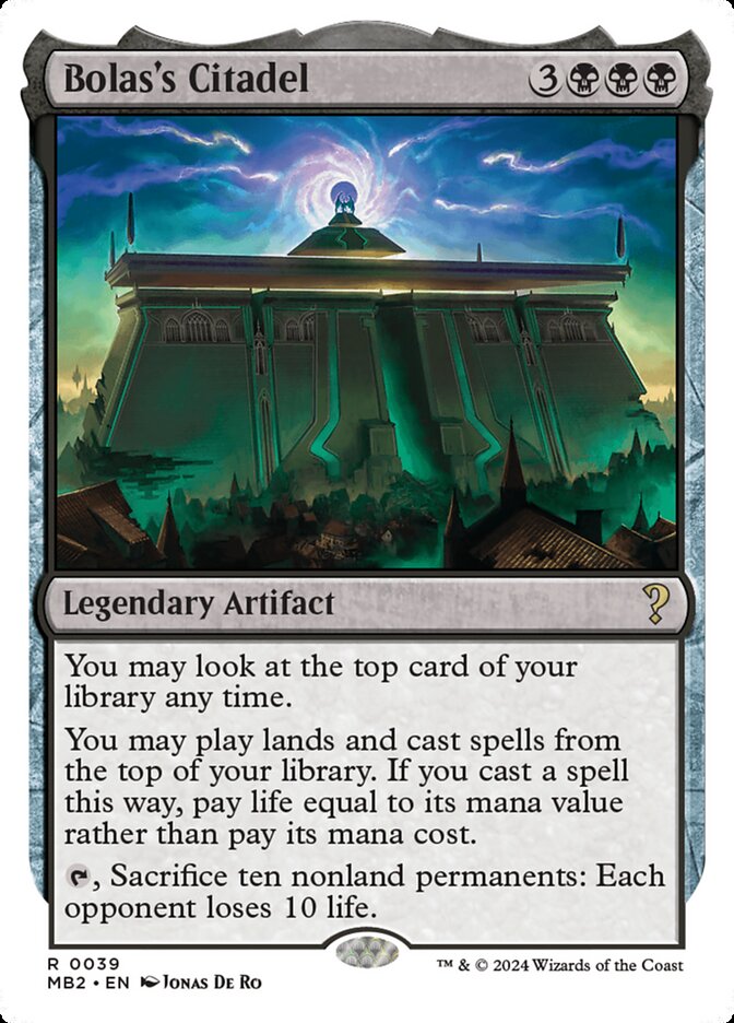 This Is An Image Of The Magic The Gathering Card Bolas's Citadel From The Set War of the Spark - Designed By Artist Jonas De Ro