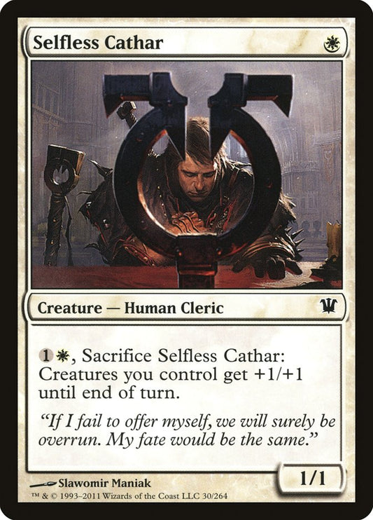 This Is An Image Of The Magic The Gathering Card Selfless Cathar From The Set Magic 2015 - Designed By Artist Slawomir Maniak