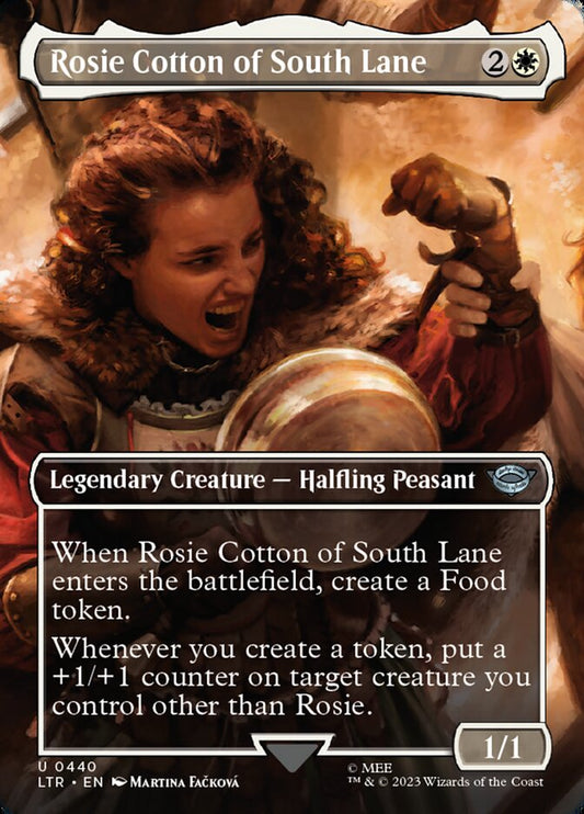 This Is An Image Of The Magic The Gathering Card Rosie Cotton of South Lane From The Set The Lord of the Rings: Tales of Middle-earth - Designed By Artist Claudiu-Antoniu Magherusan