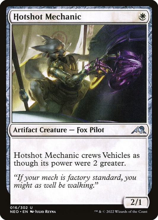 This Is An Image Of The Magic The Gathering Card Hotshot Mechanic From The Set Kamigawa: Neon Dynasty - Designed By Artist Julio Reyna
