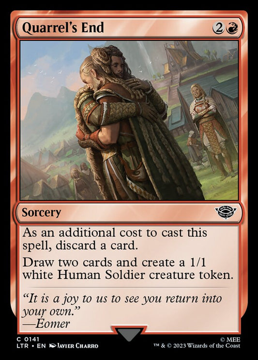 This Is An Image Of The Magic The Gathering Card Quarrel's End From The Set The Lord of the Rings: Tales of Middle-earth - Designed By Artist Javier Charro