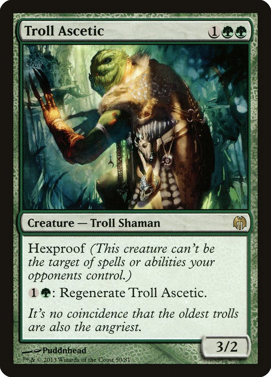This Is An Image Of The Magic The Gathering Card Troll Ascetic From The Set Commander Anthology Volume II - Designed By Artist Puddnhead