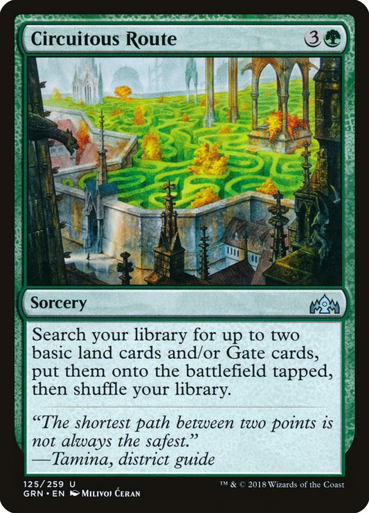 This Is An Image Of The Magic The Gathering Card Circuitous Route From The Set Foundations - Designed By Artist Milivoj Ćeran