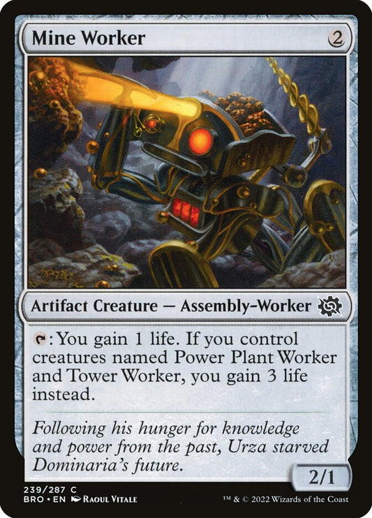 This Is An Image Of The Magic The Gathering Card Mine Worker From The Set The Brothers' War - Designed By Artist Raoul Vitale