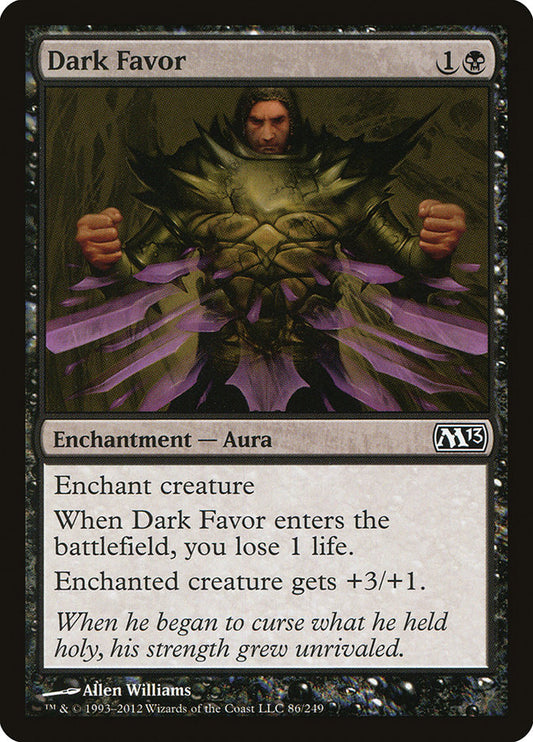 This Is An Image Of The Magic The Gathering Card Dark Favor From The Set Magic 2014 - Designed By Artist Allen Williams