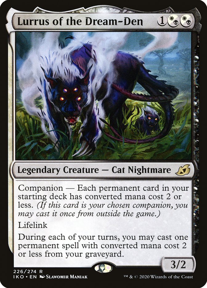 This Is An Image Of The Magic The Gathering Card Lurrus of the Dream-Den From The Set Ikoria: Lair of Behemoths - Designed By Artist Slawomir Maniak