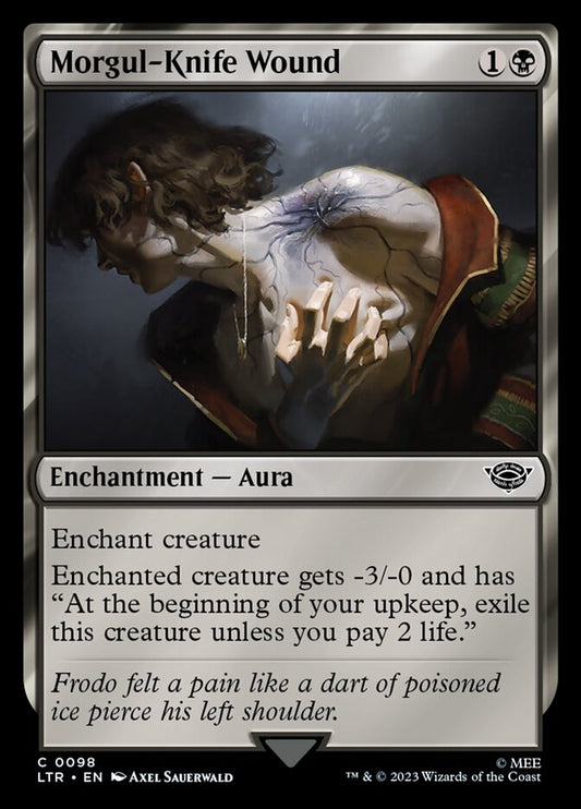 This Is An Image Of The Magic The Gathering Card Morgul-Knife Wound From The Set The Lord of the Rings: Tales of Middle-earth - Designed By Artist Axel Sauerwald