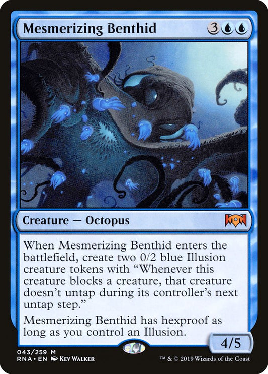 This Is An Image Of The Magic The Gathering Card Mesmerizing Benthid From The Set Ravnica Allegiance - Designed By Artist Kev Walker