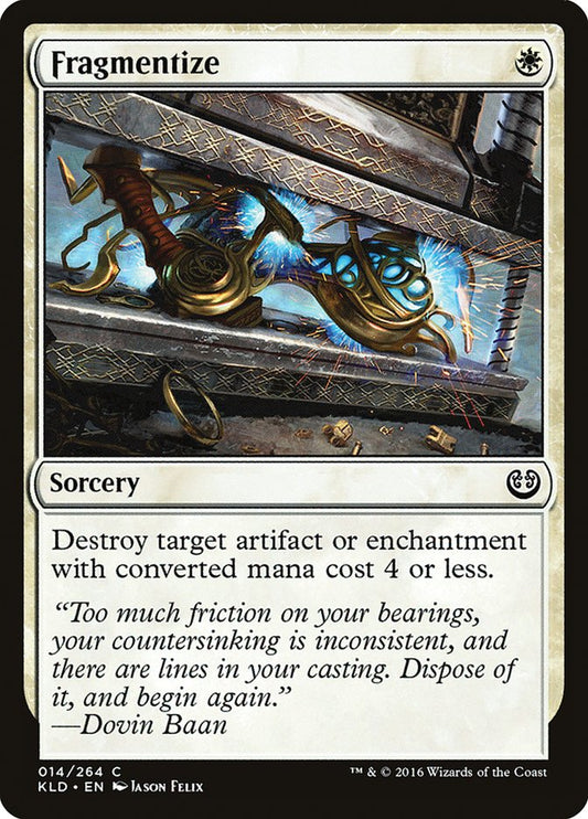 This Is An Image Of The Magic The Gathering Card Fragmentize From The Set Kaladesh - Designed By Artist Jason Felix