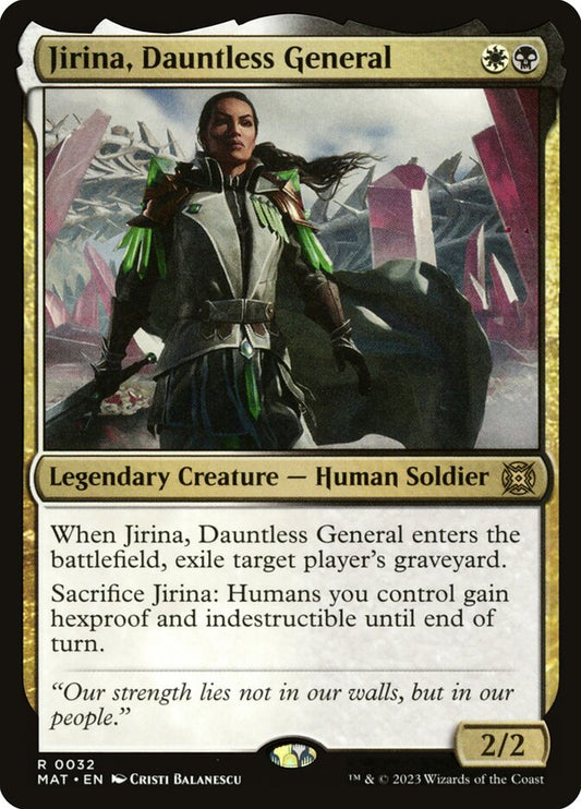This Is An Image Of The Magic The Gathering Card Jirina, Dauntless General From The Set March of the Machine: The Aftermath - Designed By Artist Cristi Balanescu