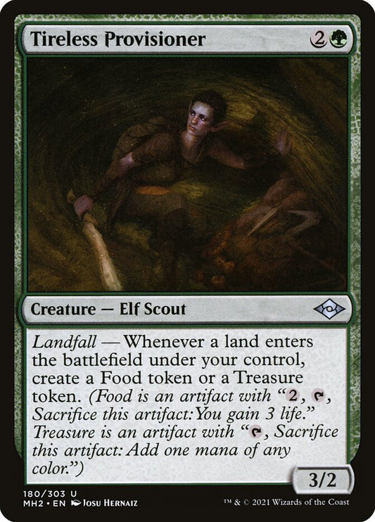 This Is An Image Of The Magic The Gathering Card Tireless Provisioner From The Set March of the Machine Commander - Designed By Artist Josu Hernaiz