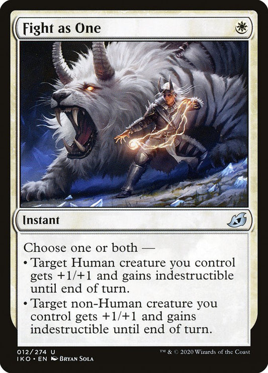 This Is An Image Of The Magic The Gathering Card Fight as One From The Set Ikoria: Lair of Behemoths - Designed By Artist Bryan Sola