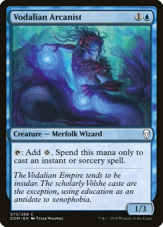 This Is An Image Of The Magic The Gathering Card Vodalian Arcanist From The Set Core Set 2021 - Designed By Artist Tyler Walpole