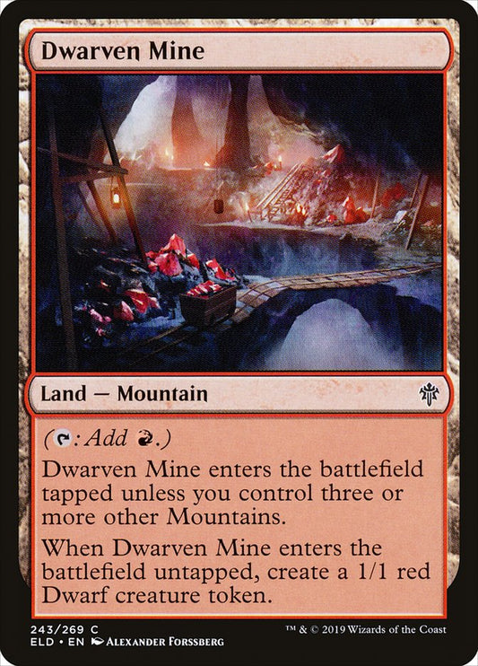 This Is An Image Of The Magic The Gathering Card Dwarven Mine From The Set Throne of Eldraine - Designed By Artist Alexander Forssberg