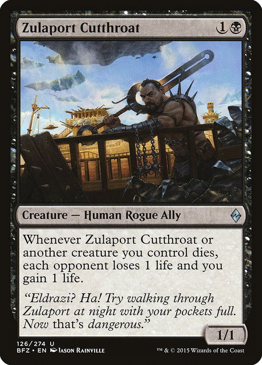 This Is An Image Of The Magic The Gathering Card Zulaport Cutthroat From The Set Commander Legends: Battle for Baldur's Gate - Designed By Artist Jason Rainville