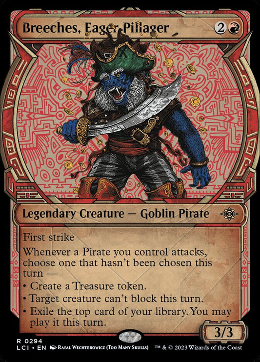 This Is An Image Of The Magic The Gathering Card Breeches, Eager Pillager From The Set The Lost Caverns of Ixalan - Designed By Artist Josu Hernaiz