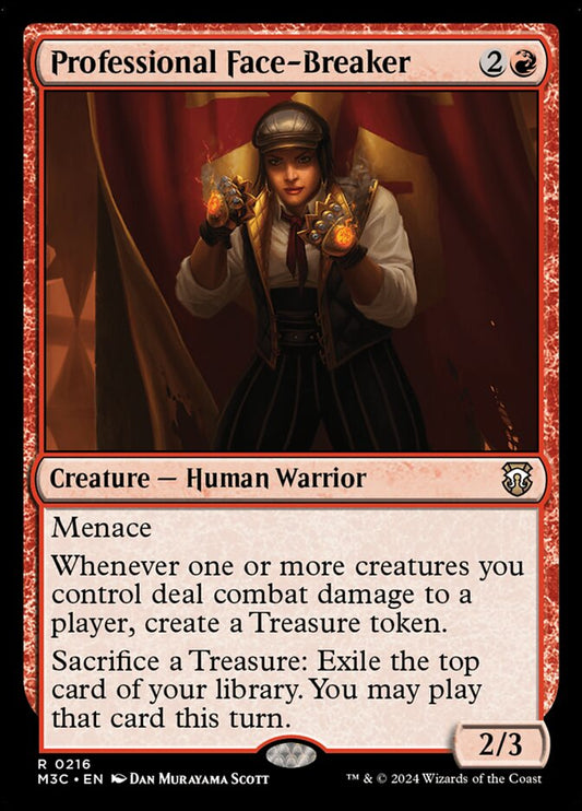 This Is An Image Of The Magic The Gathering Card Professional Face-Breaker From The Set Streets of New Capenna - Designed By Artist Dan Murayama Scott