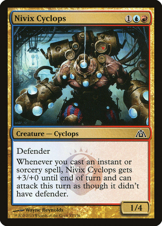 This Is An Image Of The Magic The Gathering Card Nivix Cyclops From The Set Duel Decks: Mind vs. Might - Designed By Artist Wayne Reynolds