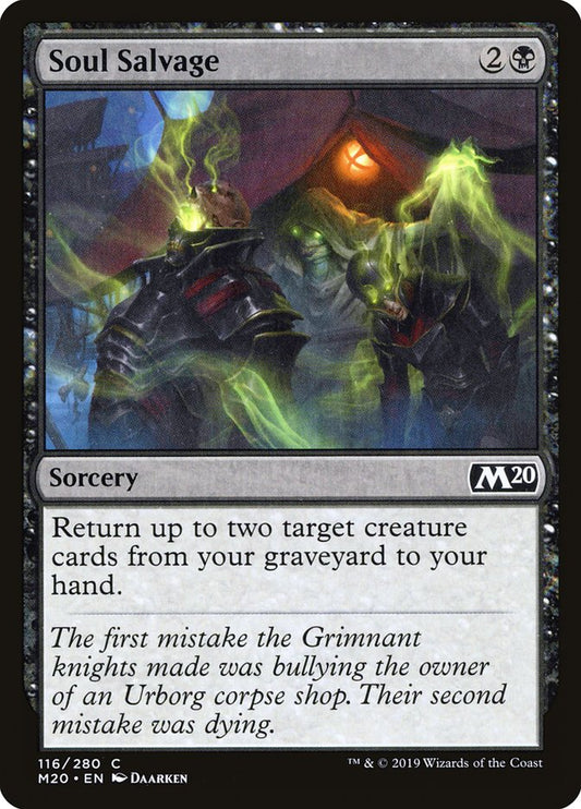 This Is An Image Of The Magic The Gathering Card Soul Salvage From The Set Jumpstart - Designed By Artist Daarken