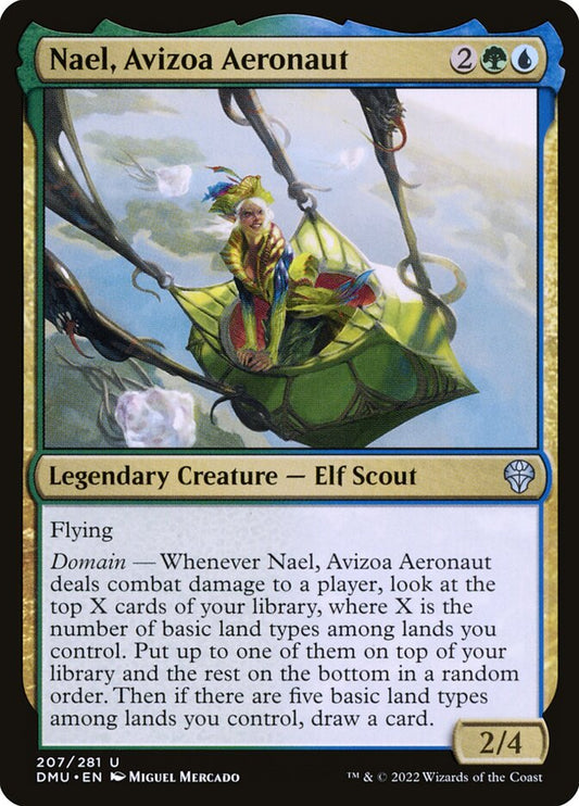 This Is An Image Of The Magic The Gathering Card Nael, Avizoa Aeronaut From The Set Dominaria United - Designed By Artist Miguel Mercado