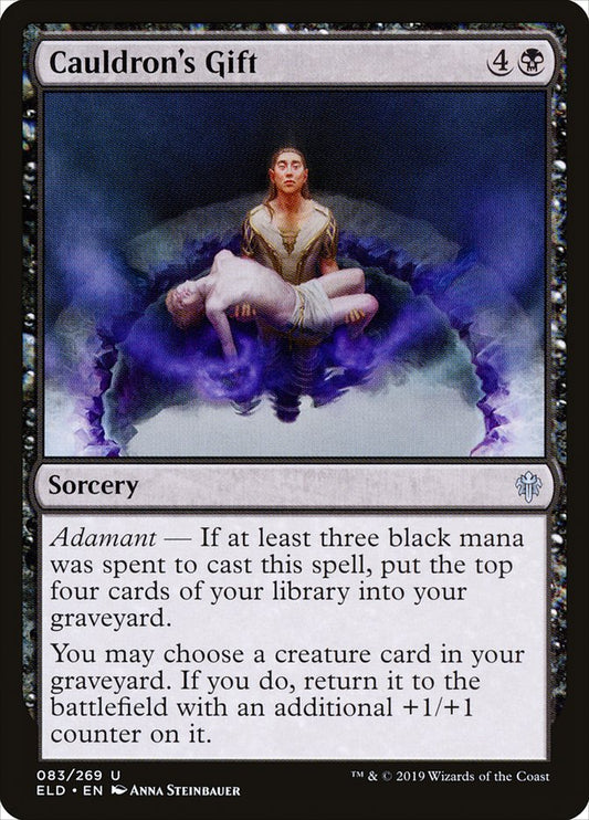 This Is An Image Of The Magic The Gathering Card Cauldron's Gift From The Set Throne of Eldraine - Designed By Artist Anna Steinbauer