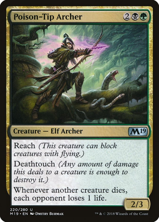 This Is An Image Of The Magic The Gathering Card Poison-Tip Archer From The Set Kaldheim Commander - Designed By Artist Dmitry Burmak