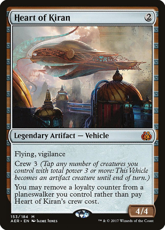 This Is An Image Of The Magic The Gathering Card Heart of Kiran From The Set Aether Revolt - Designed By Artist Jaime Jones