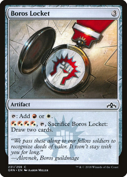 This Is An Image Of The Magic The Gathering Card Boros Locket From The Set Commander 2021 - Designed By Artist Aaron Miller
