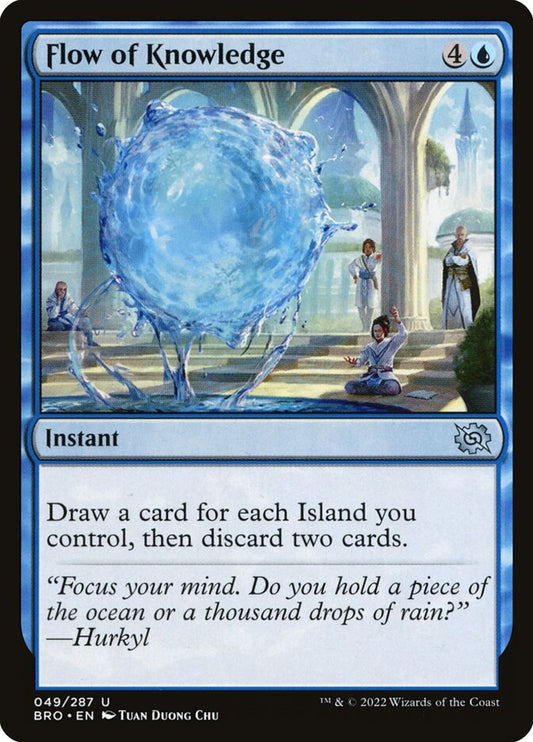 This Is An Image Of The Magic The Gathering Card Flow of Knowledge From The Set The Brothers' War - Designed By Artist Tuan Duong Chu