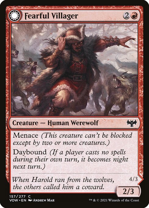 Fearful Villager // Fearsome Werewolf - FOIL