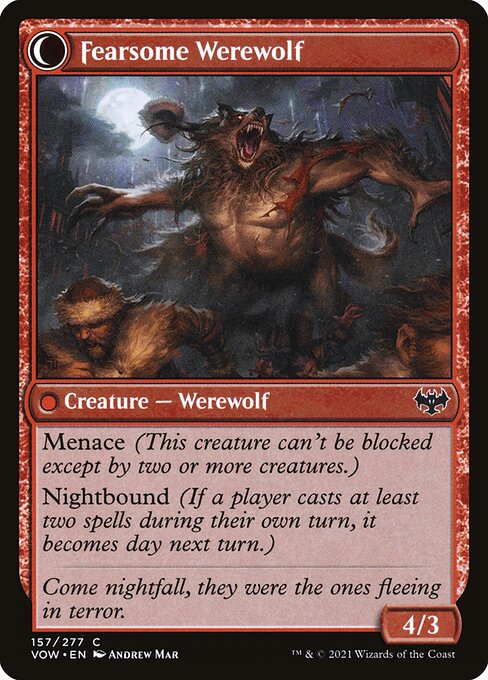 Fearful Villager // Fearsome Werewolf - FOIL