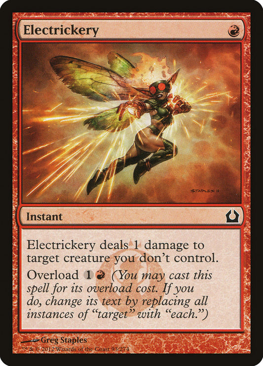 This Is An Image Of The Magic The Gathering Card Electrickery From The Set Return to Ravnica - Designed By Artist Greg Staples