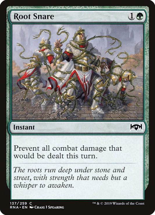 This Is An Image Of The Magic The Gathering Card Root Snare From The Set Ravnica Allegiance - Designed By Artist Craig J Spearing