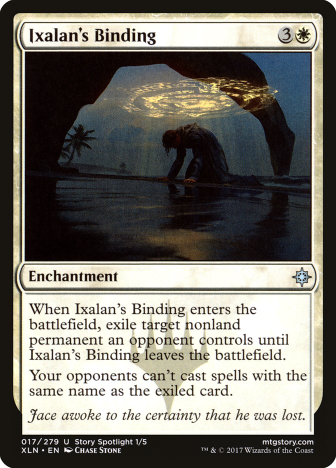 This Is An Image Of The Magic The Gathering Card Ixalan's Binding From The Set Ixalan - Designed By Artist Chase Stone