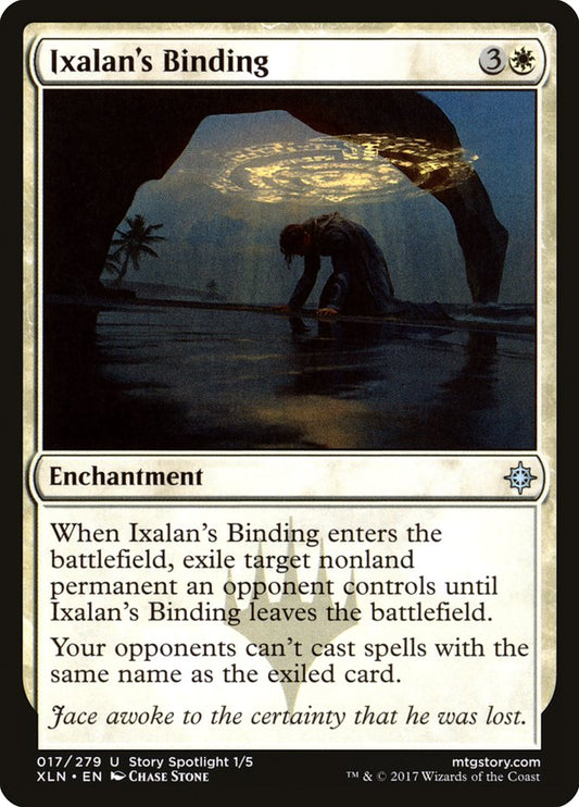 This Is An Image Of The Magic The Gathering Card Ixalan's Binding From The Set Ixalan - Designed By Artist Chase Stone