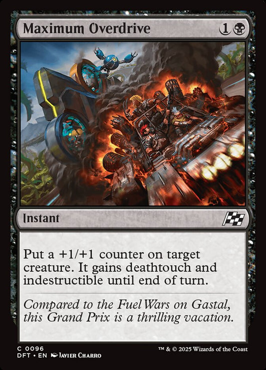 This Is An Image Of The Magic The Gathering Card Maximum Overdrive From The Set Aetherdrift - Designed By Artist Javier Charro
