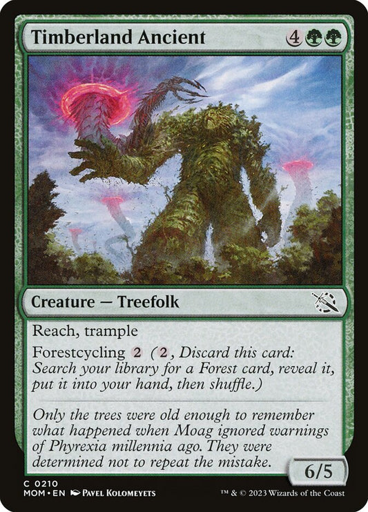 This Is An Image Of The Magic The Gathering Card Timberland Ancient From The Set March of the Machine - Designed By Artist Pavel Kolomeyets