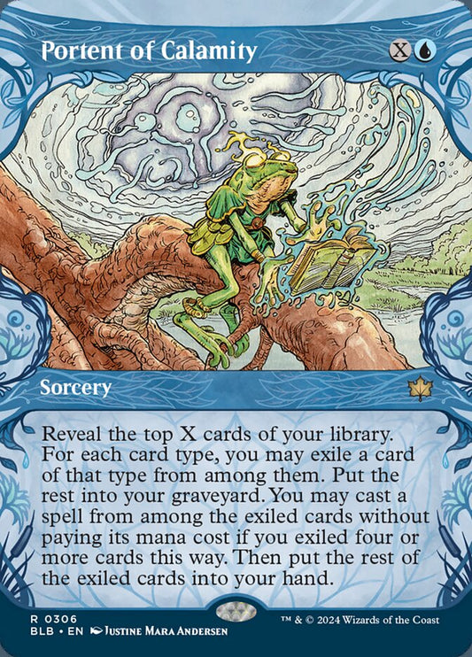 This Is An Image Of The Magic The Gathering Card Portent of Calamity From The Set Bloomburrow - Designed By Artist Sam Guay