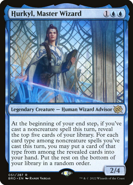This Is An Image Of The Magic The Gathering Card Hurkyl, Master Wizard From The Set The Brothers' War - Designed By Artist Randy Vargas