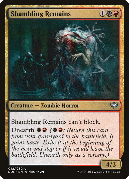 This Is An Image Of The Magic The Gathering Card Shambling Remains From The Set Duel Decks: Speed vs. Cunning - Designed By Artist Nils Hamm