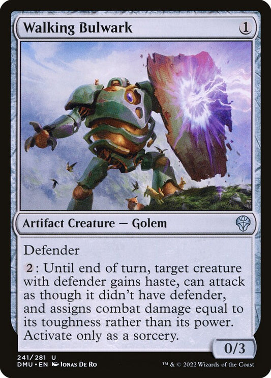 This Is An Image Of The Magic The Gathering Card Walking Bulwark From The Set Tarkir: Dragonstorm Commander - Designed By Artist Jonas De Ro