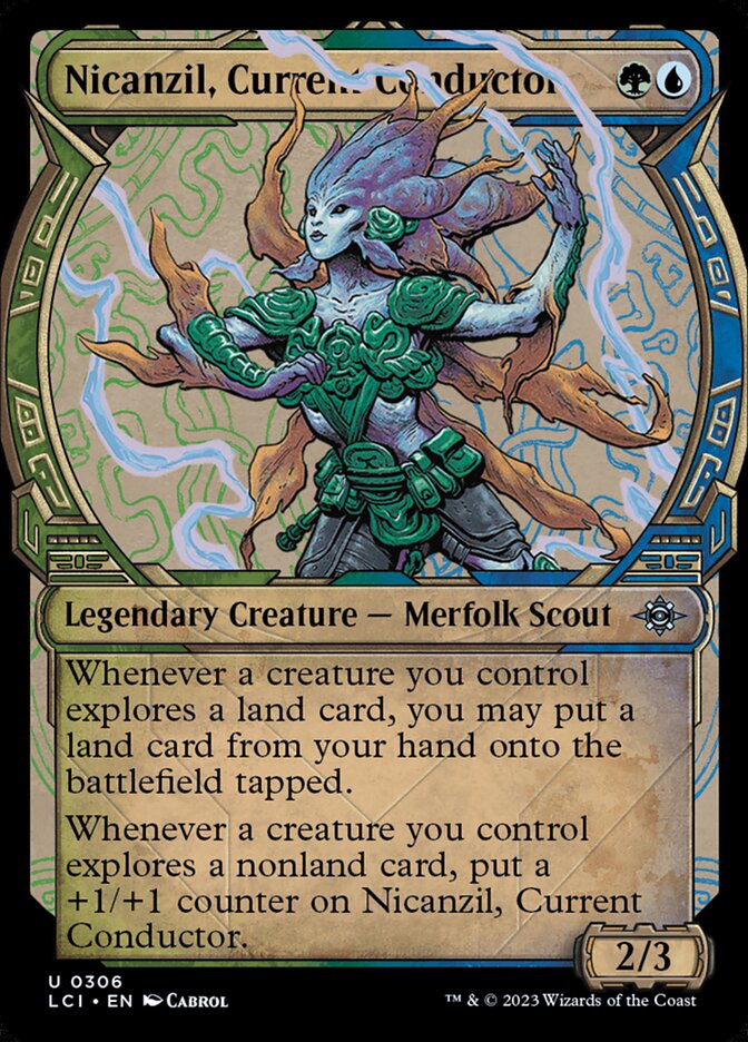 This Is An Image Of The Magic The Gathering Card Nicanzil, Current Conductor From The Set The Lost Caverns of Ixalan - Designed By Artist Fariba Khamseh