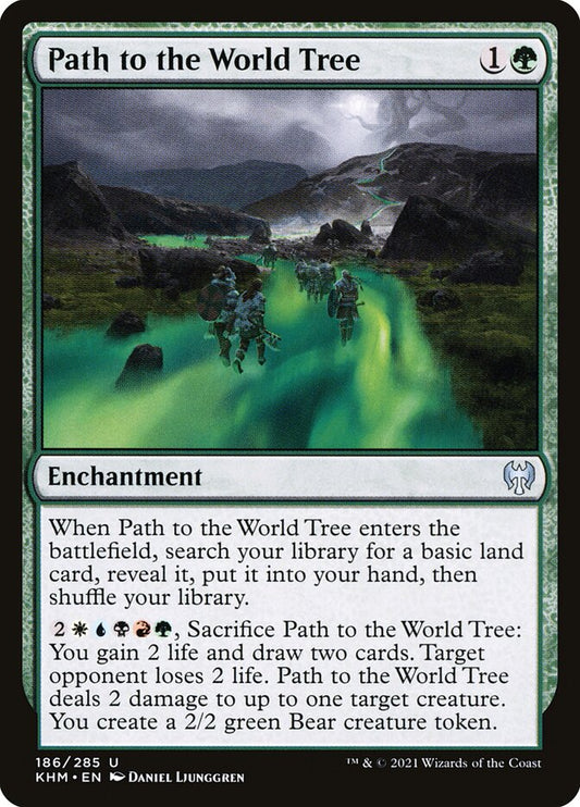 This Is An Image Of The Magic The Gathering Card Path to the World Tree From The Set Dominaria United Commander - Designed By Artist Daniel Ljunggren
